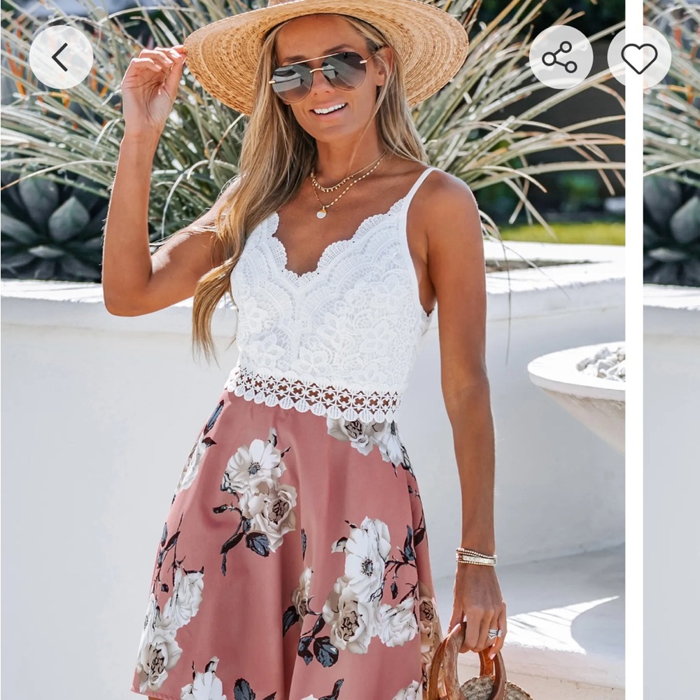 Adorable pink and white CUPSHE dress brand new